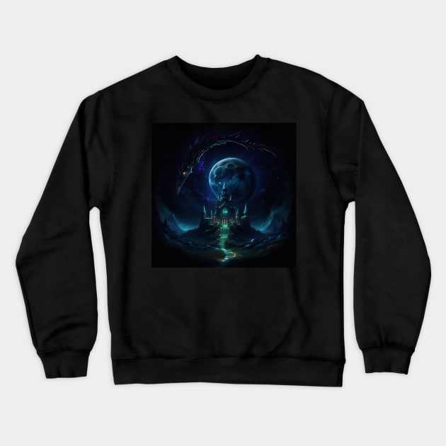 Castle Moon Manifestation Crewneck Sweatshirt by karissabest